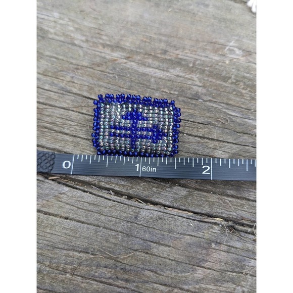 Vintage Beaded Southwestern Brooch Pin - Picture 8 of 9